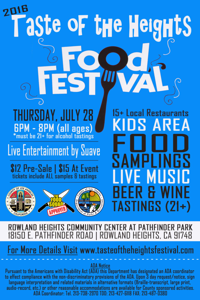 Taste of the Heights Food Festival Flyer